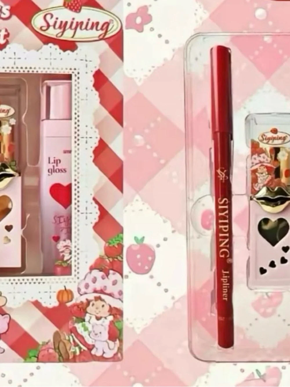 Pink & Red Lip Gloss and Lip Liner Set